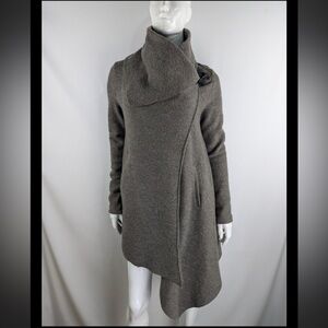 ALL SAINTS Monument Asymmetrical Coat Jacket Cross Body Italian Cloth Size 2 US